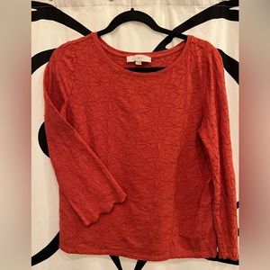 Loft Orange/Rust colored blouse size Small
